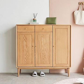 源氏木語布拉格橡木原木色三門雙抽鞋櫃 Y84L03 (H014365801)