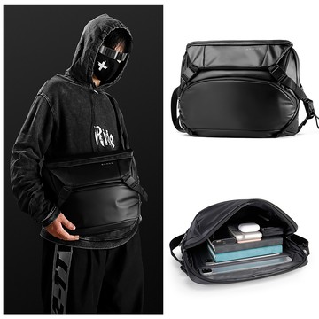 【leaper】現代時尚素色高機能大容量防水單肩斜挎郵差包