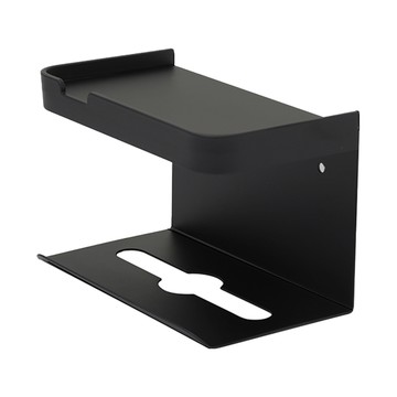 FAmILyLIFE 生活 航太鋁免打孔雙層衛生紙置物架 基本款 A-232-BK  極簡黑  1個