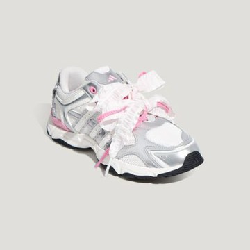 adidas 愛迪達 休閒鞋 Whisper Glide Hype 女鞋 銀 老爹鞋 蕾絲 KZ9640