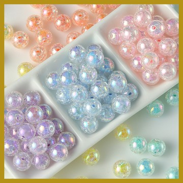 12mm孔徑2mm日韓清新樹脂珠中珠渡彩爆花圓珠 diy手工 手鏈耳環材料串珠 串珠材料 串珠材料包 珠珠材料 手串材料