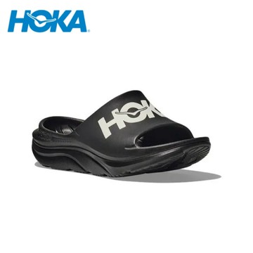 【HOKA 法國 U Ora Athletic Slide恢復拖鞋《黑/白》】HO1155154/戶外