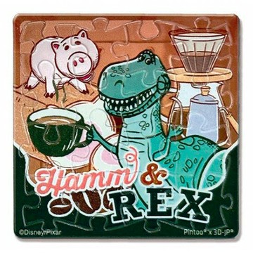 百耘圖 -DISNEY PIXAR FLUFFY【甜食系列】咖啡麵包 16片磁鐵拼圖-透明 (方) HPD0116040