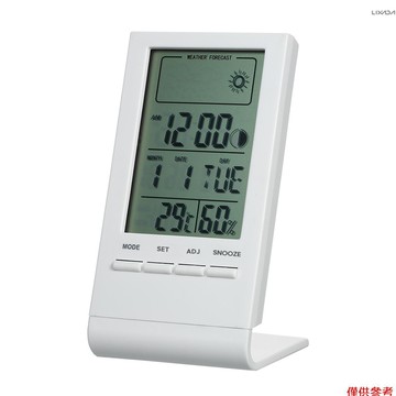 迷你數字溫度計室內濕度計房間 °C/°F 溫度濕度監測儀儀表儀表鬧鐘溫濕度計,帶最大值最小值顯示