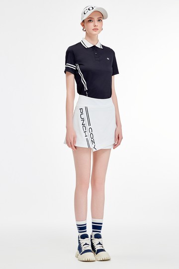 白膠條短版POLO上衣