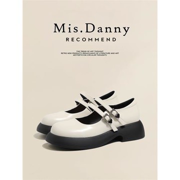 與愛私奔~厚底瑪麗珍女鞋子秋季2025新款淺口單鞋英倫白色小皮鞋