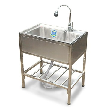 （熱門爆品）（萬人回購）廚房簡易不銹鋼水槽單槽雙槽大單槽帶支架水盆洗菜盆洗碗池架子斗【奇趣生活館】