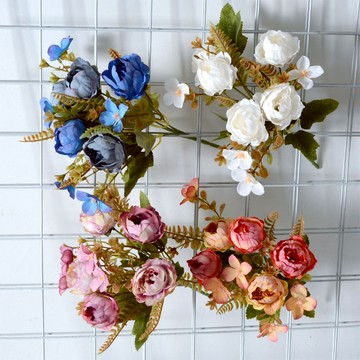 🌸牡丹玫瑰繡球花束🌸 牡丹花 玫瑰花 繡球花 仿真花 假花 插花 花藝 花牆客廳 裝飾 仿真綜合花束 人造花 拍照道具