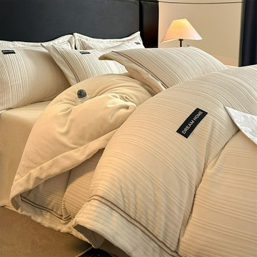 【防靜電加厚】牛奶絨四件套 法蘭絨四件套 珊瑚絨被套 加絨床單 保暖床品 雙面絨面料 冬季保暖 防靜電設計 臥室家居必備