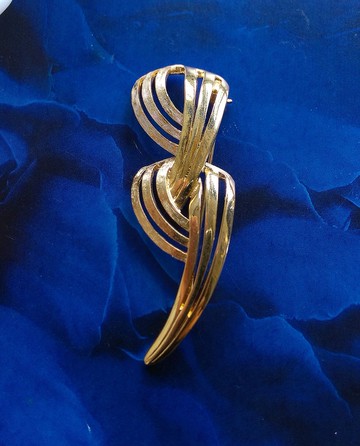 Vintage Jewelry 西洋古董飾品 金色調 簡單線條 別針