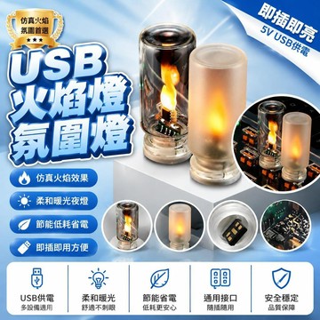 🤩新品⚡️台灣出貨⚡️usb火焰燈氛圍燈LED仿真火焰燈車載usb氛圍燈5V小夜燈火焰燈泡led