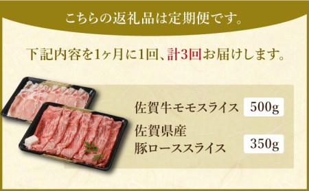 すき焼き・しゃぶしゃぶ 大満喫セット（佐賀牛 モモスライス 500g・豚 ロース スライス 350g）黒毛和牛 豚肉[HAA066]