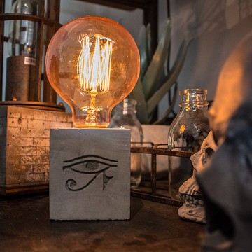 曙MUSE 荷魯斯之眼 法老之眼古文水泥桌燈 LED燈 鎢絲燈泡 USB燈