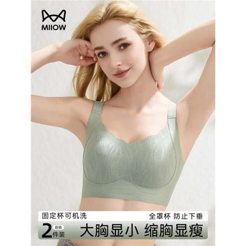 貓人內衣大胸顯小顯瘦收副乳提拉防下垂上托調整型文胸固定杯胸罩