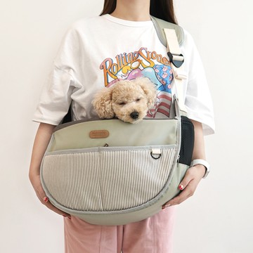 ParisDog 寵物外出條紋斜背包 M號