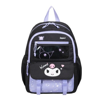 【IMPACT】怡寶 |酷洛米Kuromi 徽章後背包-黑色 IMQKU007BK