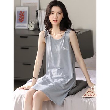 莫代爾睡裙女款夏季無袖背心睡衣裙2024新款裙子夏天吊帶裙冰絲