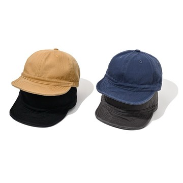 【AND THEN】（每天出貨）軟帽 街頭 水洗 復古短帽 日系 人字紋 素面 翻帽 軟帽沿 兵帽 小帽