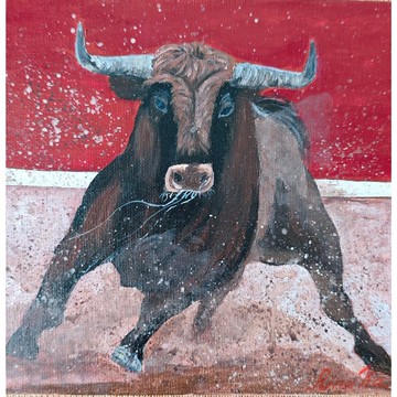 托羅原創動物藝術西班牙風格手工丙烯畫  作者  RinaArtSK