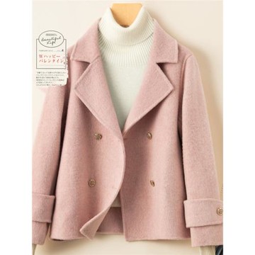 (免運)新款雙面羊毛大衣女短款小個子雙面絨小香風西裝毛呢外套初春呢子