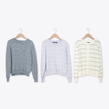 【MASTINA】圓領針織開襟上衣 杏 紫 灰(魅力商品)