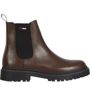 TOMMY JEANS FLAT CHELSEA BOOTIES 棕色女款鞋子