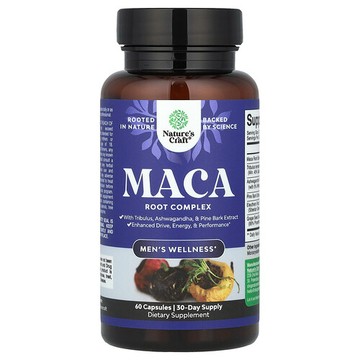 Nature's Craft, 男性健康，瑪卡根複合物，60 粒膠囊