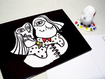 PuChi/自畫像/女孩/明信片/朋友/閨密/真心相待-友