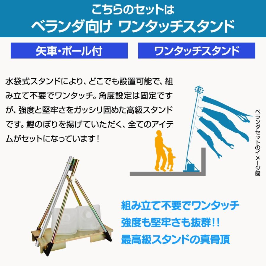 鯉のぼり ベランダ用 こいのぼり フジサン鯉 ゴールデン鯉 1.5m 8点セット ワンタッチスタンド付属 ベランダ スタンダードセット