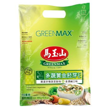 馬玉山 多蔬黃金胚芽E 沖泡粉 350g 嚴選多種蔬菜穀物 香濃鹹口味  35g  10包  1袋