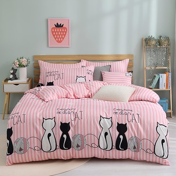 藍貓BlueCat 台灣製造銀離子抗菌印花床包 6.2 x 6尺 天生一對