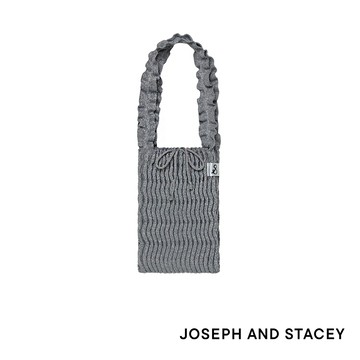 【官方直營】JOSEPH AND STACEY針織BLOWFLOW荷葉邊提把星空百褶包-小-白金銀