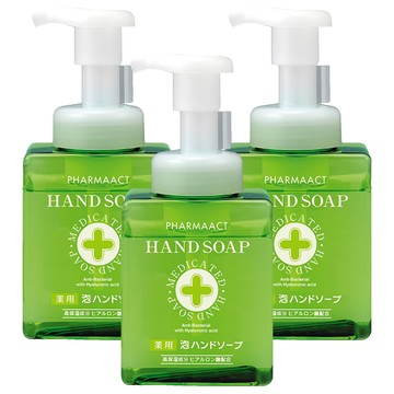 KUMANO 熊野油脂 Pharmaact 藥用泡沫慕絲洗手乳 含玻尿酸 清新花香  250ml  3瓶
