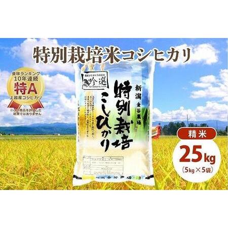 ふるさと納税 令和5年産|新潟上越三和産|特別栽培米コシヒカリ(従来種)25kg(5kg×5)精米 新潟県上越市