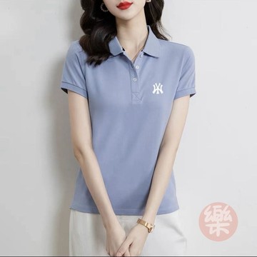 韓版polo衫短袖女 翻領休閒短袖T恤女士夏2026新款polo衫減齡媽媽高檔寬鬆顯瘦體恤T恤女 夏季短袖「樂購」