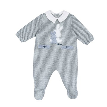 冬雪-灰格有領後開兔裝