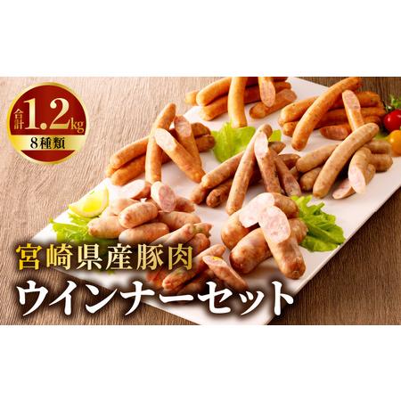 ふるさと納税 宮崎県産豚肉ウインナーセット（合計1.2kg 8種類） 粗挽 ポーク フランク ベジタブル ひむか ウィンナー セット 宮崎県宮崎市