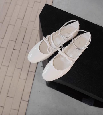 南法假日 平底舒適瑪莉珍 粗跟婚鞋 手工製