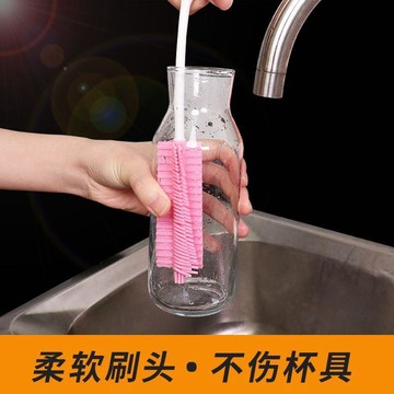💫臺灣直出💫硅膠長柄杯刷家用刷杯子神器奶瓶水杯刷子洗杯清潔刷廚房清潔刷