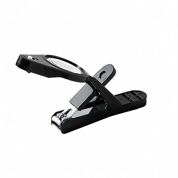 上手家居 放大鏡指甲剪 帶LED燈 2.5倍放大 碳鋼材質 含銼刀  黑色  1支