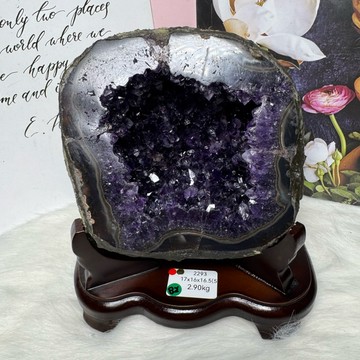 頂級烏拉圭 紫水晶洞ESPa+✨2.9kg❤️水晶洞 錢袋子晶洞 紫晶洞 晶洞 A2896