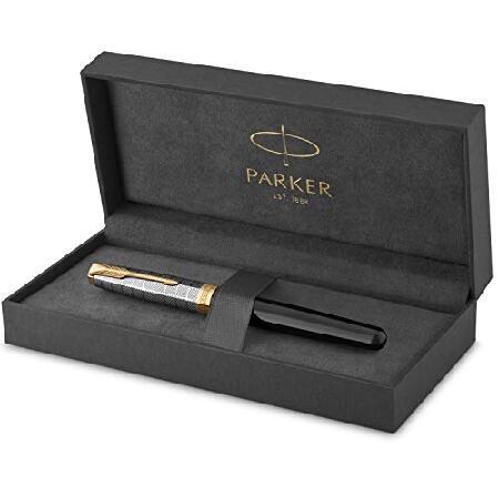 PARKER パーカー公式 ソネット プレミアム 万年筆 F 細字 高級 ブランド ギフト ペン先 18金 メタル＆ブラックGT 2119784