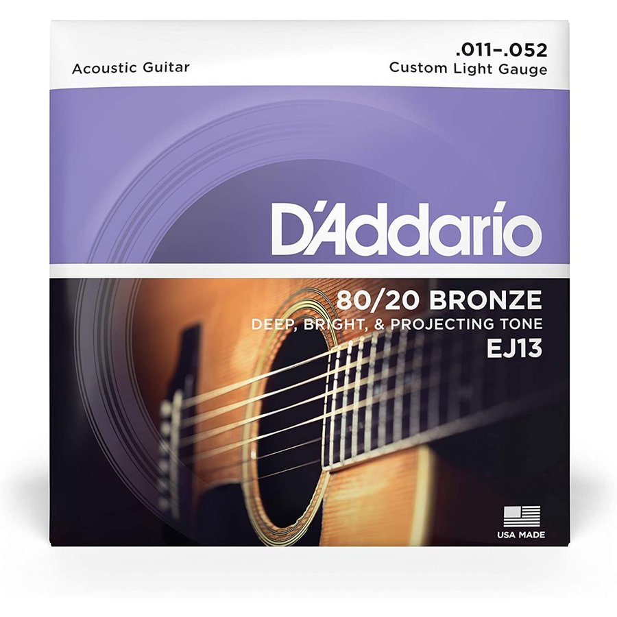 D'addario EJ13 Custom Light .011-.052 アコースティックギター弦（ ダダリオ ブロンズ・カスタムライト弦）