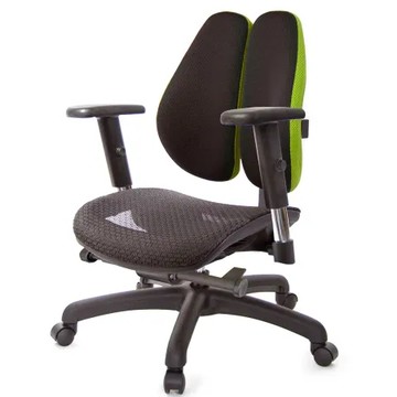 耐髒黑綠 GXG 大網座 低雙背工學椅(SO金屬扶手)  TW-3075 E5