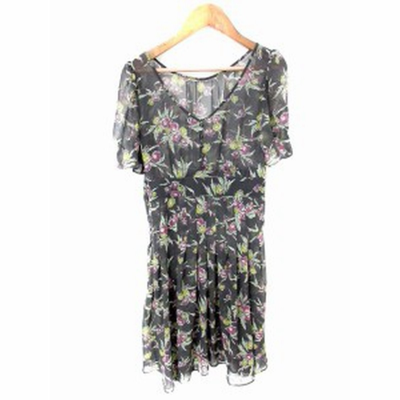 中古 ジルスチュアート Jill Stuart ワンピース 半袖 ひざ丈 花柄 0 グレー Akk25 レディース 通販 Lineポイント最大1 0 Get Lineショッピング
