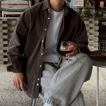 正韓high-Q 燈芯絨水洗復古棉質寬版襯衫 5色 YUPPIE 預購商品 1030