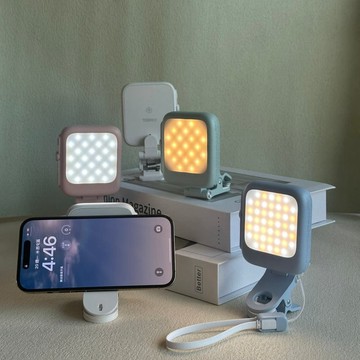 LUNA 月光充 - 補光燈磁吸行動電源 莓果粉