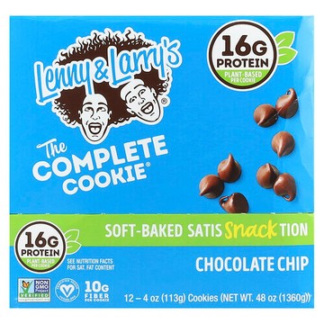 Lenny & Larry's, COMPLETE 曲奇，巧克力碎，12 塊，每塊 4 盎司（113 克）
