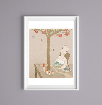 艸方限量作品 爺爺的餐桌 葡萄牙雙年展入選 藝術微噴 居家佈置