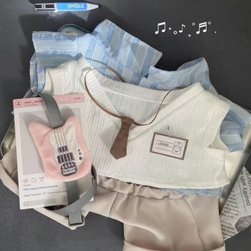 臺灣出貨 40cm娃衣 新款40公分娃衣 可愛校園風棉花娃娃衣服 坐姿無屬性小寶娃衣 娃娃換裝 娃娃配飾 娃娃衣服